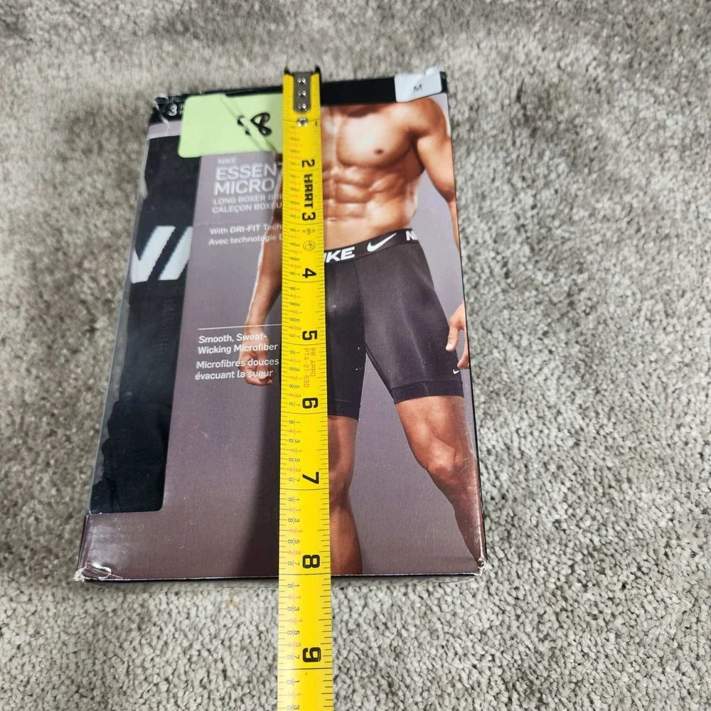 Nike Essential Micro Long Boxer Brief 3 Pack Black Mens Medium